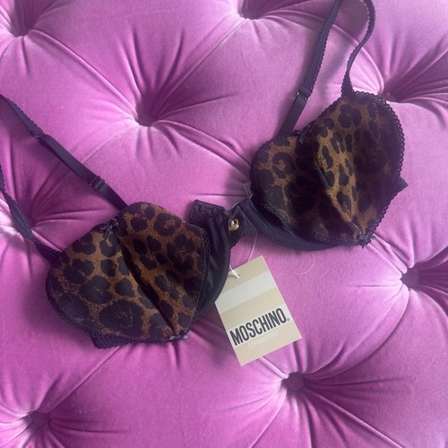 Rare Moschino Lingerie Leopard Print Bra Top New With Tags Y2K - Picture 11 of 11