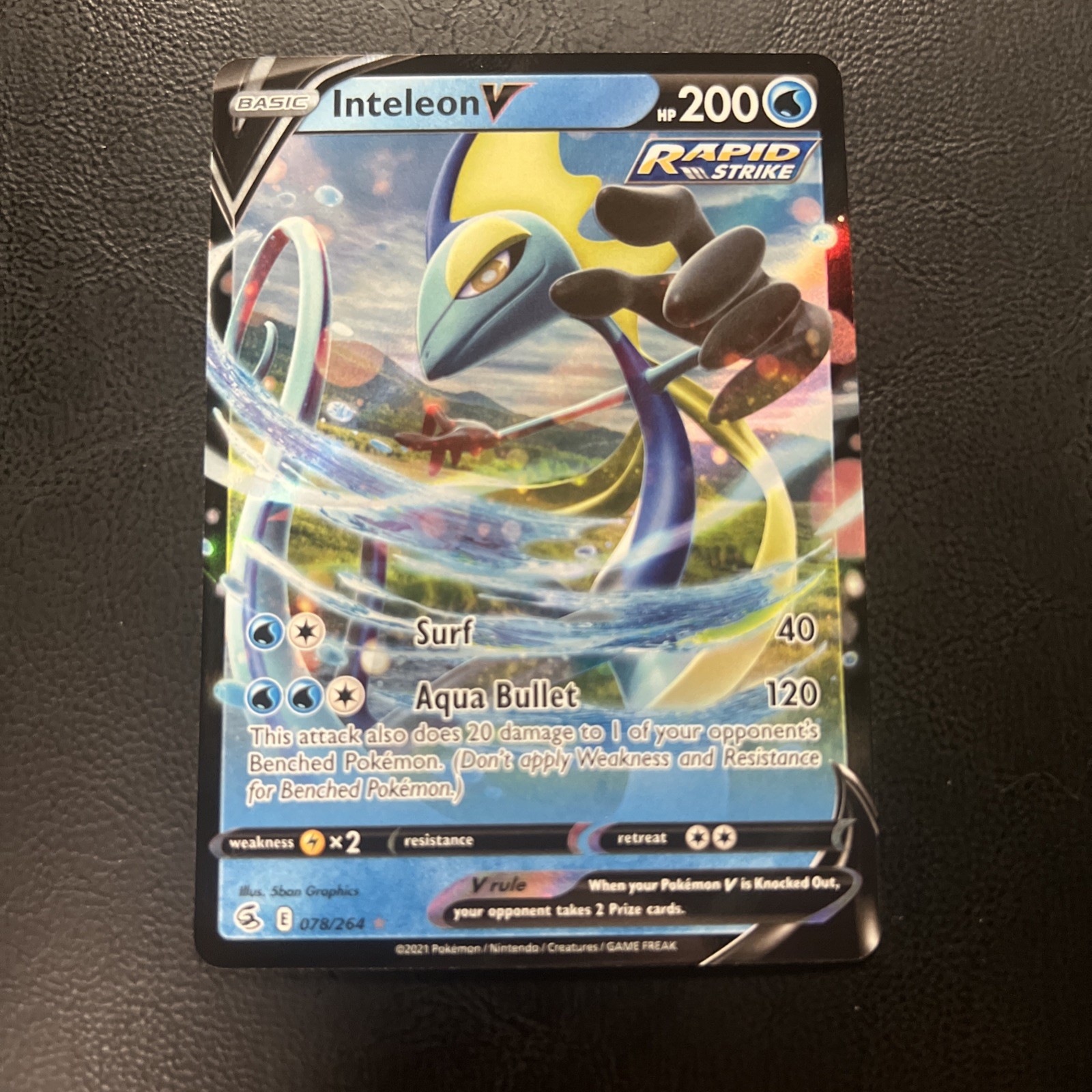 Pokémon TCG Inteleon V 78/264 Fusion Strike Ultra Rare NM