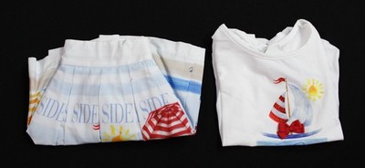 Balloon Chic Baby Girl's Beach Print Short And Skirt Set JT8 White Size 3T NWT