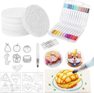 Magic Puffy Paint,3D Drawing Magic Canvas Sponge,Puffy Popcorn 10pcs-Circle