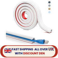 1 m white Self-Adhesive Wall Cord Hider Raceway Cable Concealer  Home Office