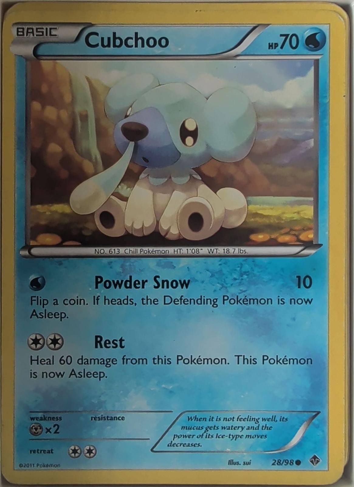 Cubchoo 28/98 Common Emerging Powers Pokemon Moderately Played