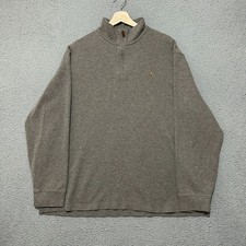 Polo Ralph Lauren 1/4 Zip Pullover Sweater Men XL Gray Estate Rib Mock Neck