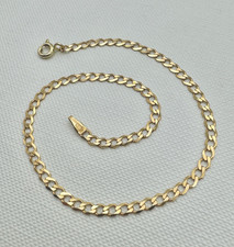 Solid 9ct Yellow Gold 3mm Curb Chain Bracelet 8 Inch Length New