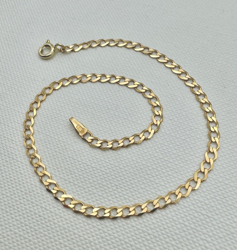 Solid 9ct Yellow Gold 3mm Curb Chain Bracelet 8 Inch Length New