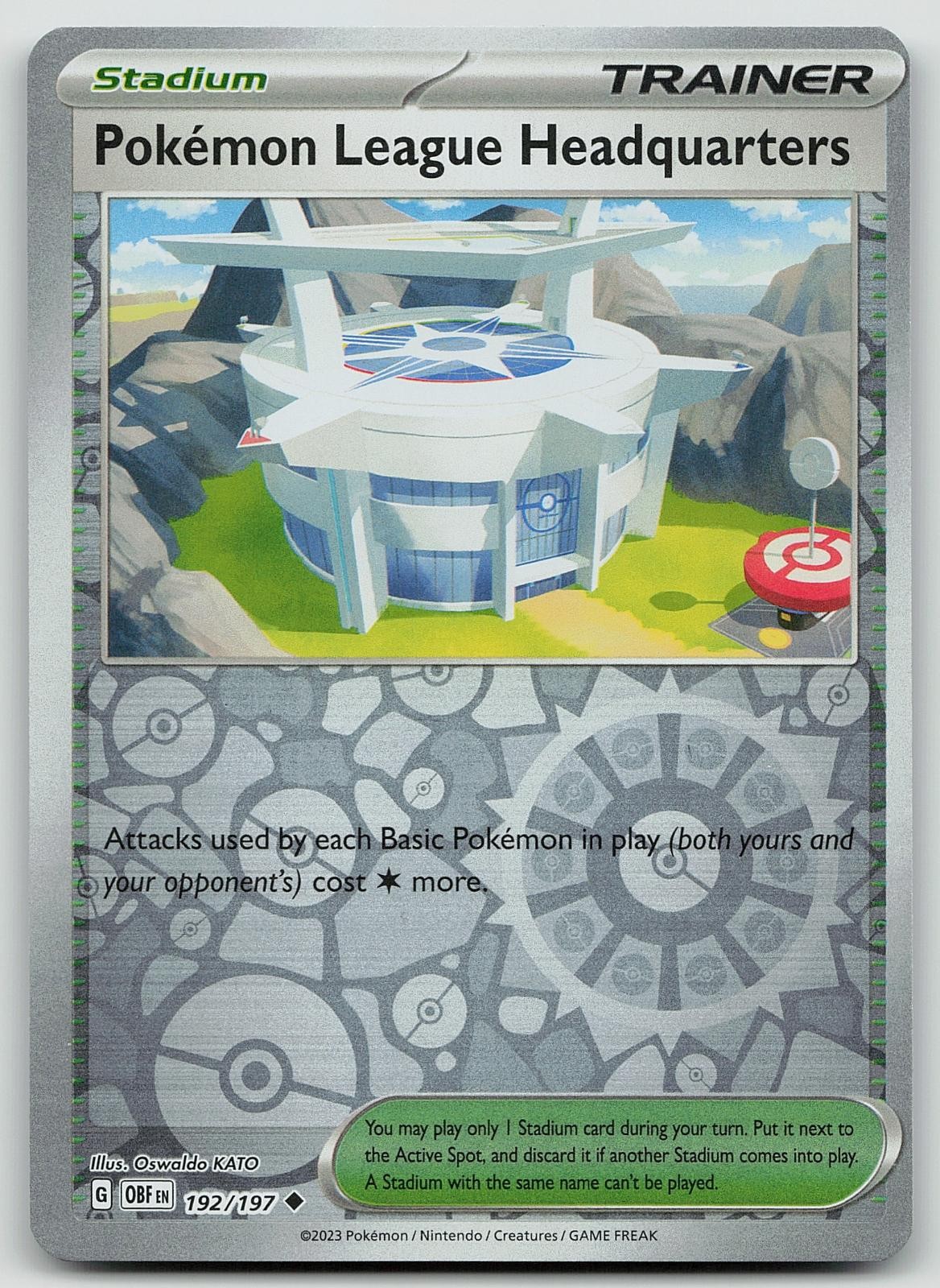 Pokemon Pokemon League Headquarters 192/197 Obsidian Flames Reverse Holo NM