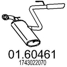 MTS 01.60461 Endschalldämpfer für TOYOTA CELICA (ZZT23) Auspuff