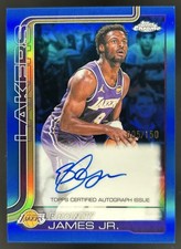 2025-26 Topps Chrome Update Bronny James Jr. Auto Blue Refractor #/150 Lakers