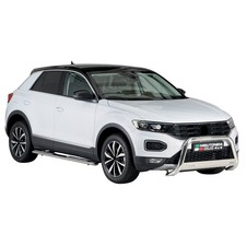Edelstahl Seitenschweller Schwellerrohre für VW T-Roc 2017-2025 Edelstahl Silber