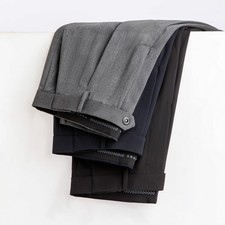 Spring Summer Mens Casual Business Dress Pants Straight Slim Trousers Party Thin