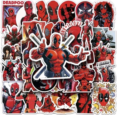 50x Deadpool Sticker Set Marvel Aufkleber Superhelden Comic Stickerbomb Geschenk