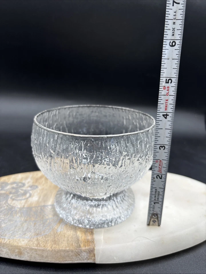 Iittala Kekkerit Cuencos de Vidrio Transparente con Patas Platos Postre Texturizado Finlandia 12oz Foto 3 de 4