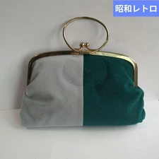 Bicolor pouch clutch bag Showa retro Japanese pattern Japanese accessories