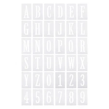 6 Inch Letter Number Stencils Alphabet Templates Set 4.1" Width, White 36pcs