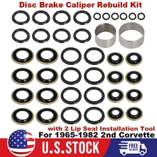 For 65-82 Corvette Disc Brake Caliper Rebuild Kit 4 Wheels w/ Installation Tool 