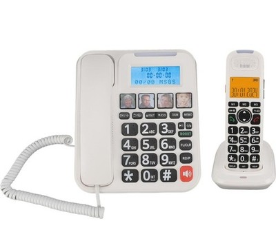 D2015 TAM Expandable Phone System Corded/Cordless Large Buttons W/ Answering Mac