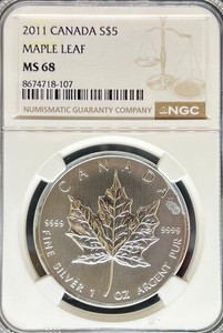 2011 S$1 Maple Leaf MS68 NGC (PA#8674718107)