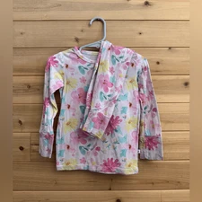 Birdie Bean Size 3T Bamboo Colorful Flower Long Sleeve Pajama Set