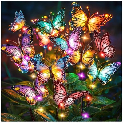 Butterfly Solar Garden Lights: 68 Butterflies, Magical Glow