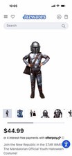 Star Wars Mandalorian Child s Costume Sz Medium 7/8 With Cape Gloves Mask Belt