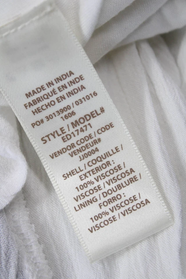 Ella Moss Mujer Blanco Geométrico Cuello Alto Midi Solero Cordón Talla S Foto 4 de 4