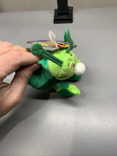 90's Silly Slammers #60 Sting Talking Beanbag Lights Up Plush Green Beetle - Picture 7 of 9