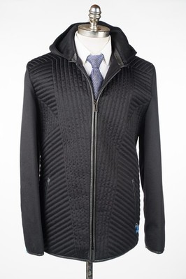 ZILLI Idyille1 Black Coat Pure Cashmere Lambskin Full Zip Jacket 40 (EU 50)