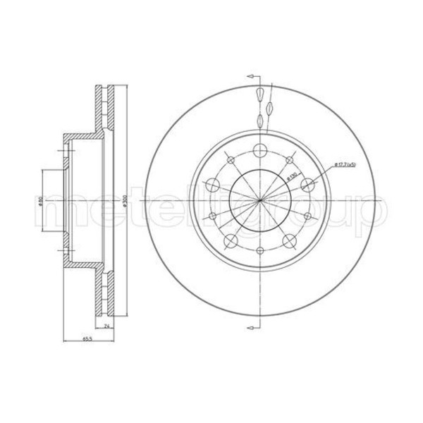 Metelli 2X Bremsscheibe Vorne Ø300Mm BelüFtet FüR Fiat Ducato Kasten 250_ 290_-image