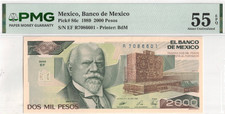 Mexico Banco de Mexico P#86c 1989 2000 Pesos PMG About UNC 55 EPQ