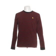 Carhartt WIP, Langarmshirt, Größe: M, Rot/Schwarz, Baumwolle, Streifen #gHE