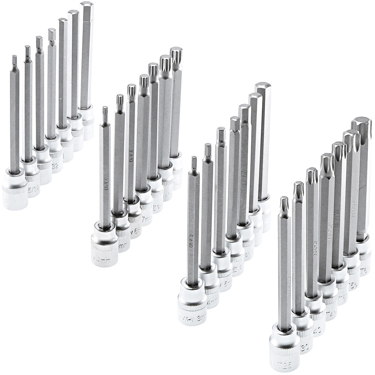 Impact Torx Bit Set 7-teilig – 3/8" Antrieb, Größen T20-T60, Cr-Mo Stahl | Für Schlagschrauber & Innensechskantschrauben