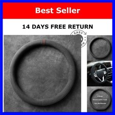 Suede Steering Wheel Cover 37-38cm Universal D/O Shape