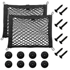 2PCS Double Layer Elastic Cargo Net, 14 10 Inch Small Pocket Stretchable St