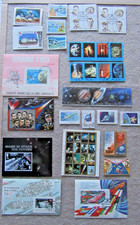 Lot Timbres ESPACE Apollo 11 Fusées Satellites Blocs Feuillets Collection