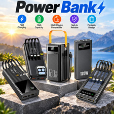Portable 120W 70000mAh Power Bank Large Capacity External Battery Fast Charging