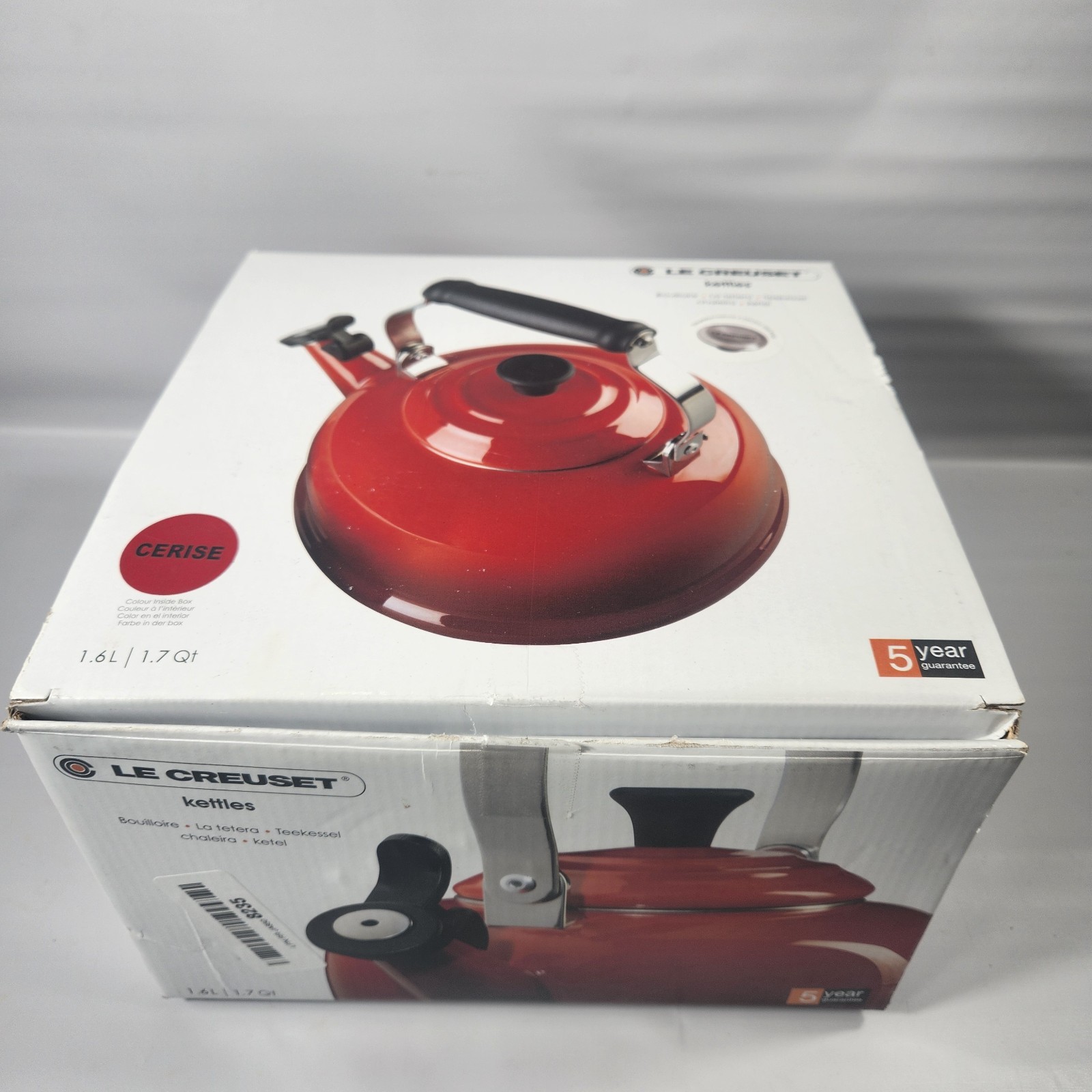 Le Creuset Tea Kettle Teapot Enamel Red Cerise  1.7 Qt (1.6L
