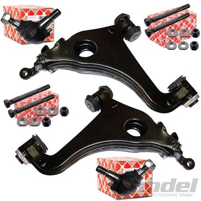2x QUERLENKER + FEBI TRAGGELENK + SCHRAUBENSET VORNE für MERCEDES E-KLASSE W210