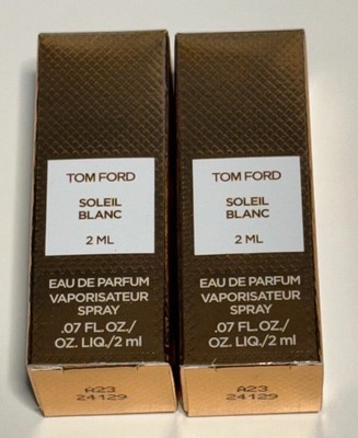 2 X Tom Ford Soleil Blanc Eau de Parfum Sample Spray 0.07oz/2ml NEW in Box#RA-12