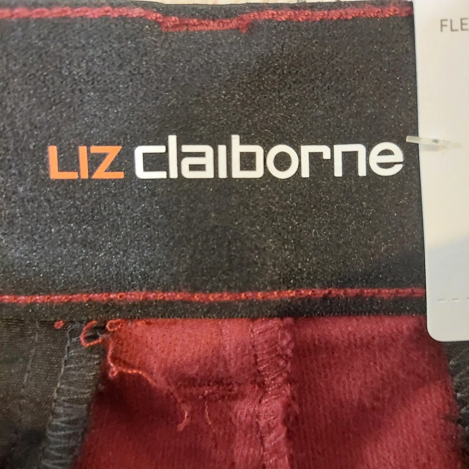 Liz Claiborne Womens Burgundy Wide Leg High Rise Corduroy Pants Size 12 - Image 4 of 4