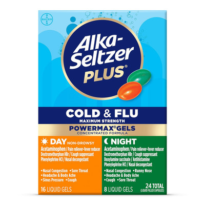 Alka Seltzer Plus Power Max Cold and Flu Medicine 24 Count Maximum Strength