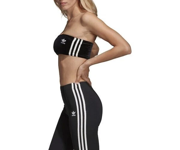 Adidas Originals Womens Adicolor Three Stripe Velvet Bandeau