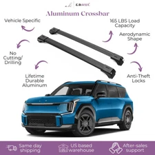 220lbs Roof Rack Cross Bars for Kia EV9 2024-2026 GT-Line - Black (2Pcs)