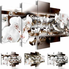 ORCHID FLOWERS ABSTRACT Canvas Wall Art Image Photo Print b-A-0153-b-n