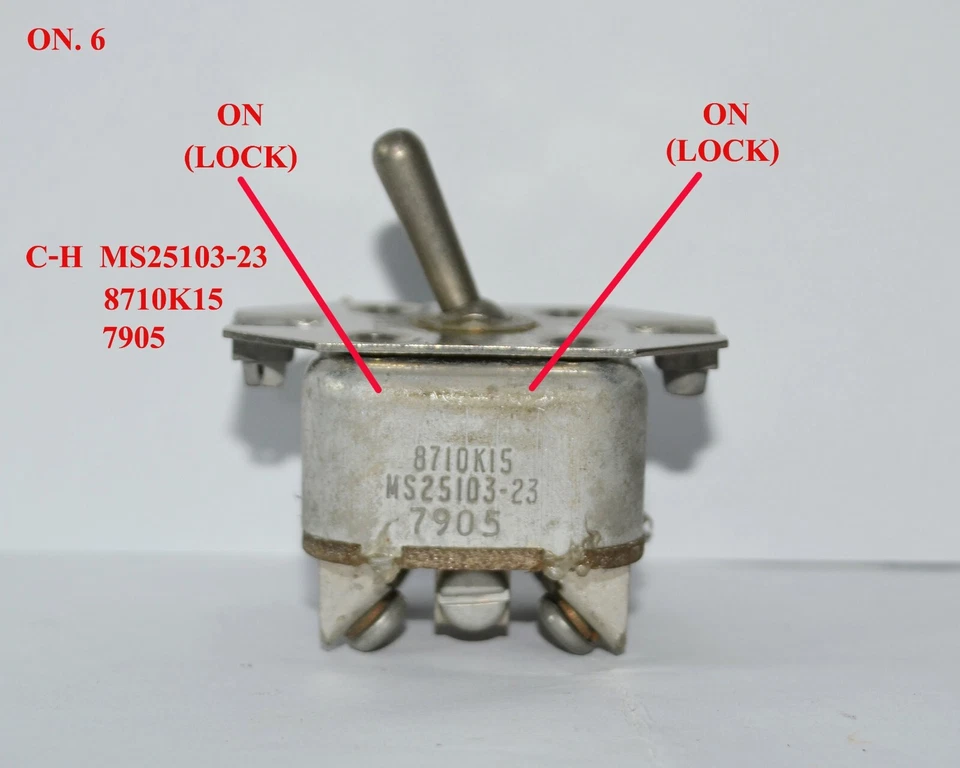 C-H Cutler Hammer Aircraft Toggle Switch 4 models and Switch Guard 5 model nos - Image 3 of 4