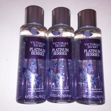 Set of 3 Victoria Secret Fine Fragrance Mist Body Spray Platinum Berries 8.4oz