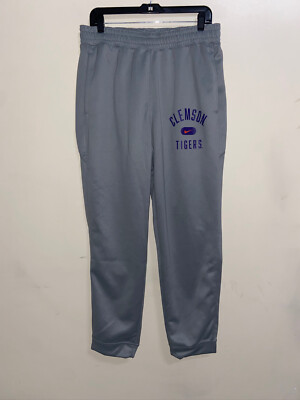 Nike Clemson Tigers Basketball Team Issued Warm-Up Pants Gray Mens L DD6354-002