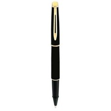 Waterman Hemisphere Rollerball Pen Black Lacquer  & Gold  In Box Narrow Band *