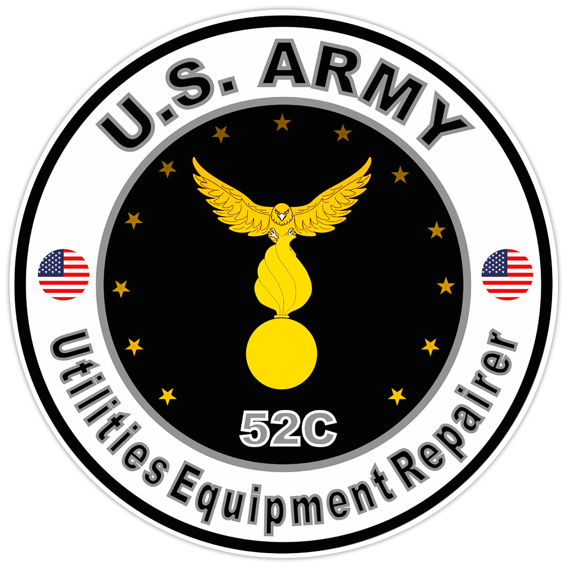 US Army Utilities Equipment Repairer Bumper Sticker Military Vinyl Decal 5"