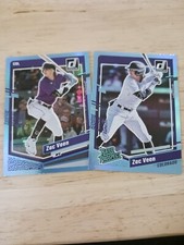 (2) Zac Veen 2023 Donruss Rated Prospect and Base Carolina Blue Holos Rockies