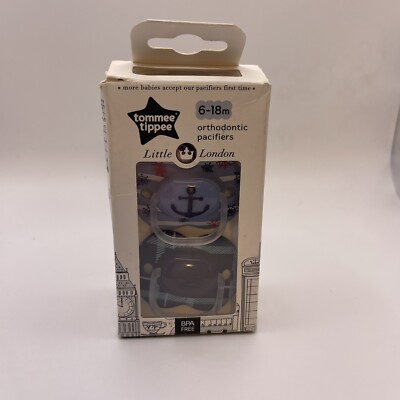 Tommee Tippee Little London Ortho Pacifiers Blue Anchor Nautical
